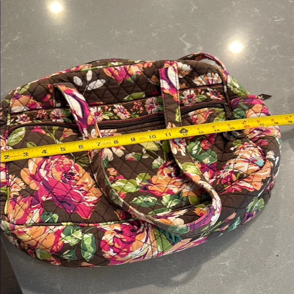 Vera Bradley Pink and Green Floral Quilted Diaper Bag - Picture 4 of 6
